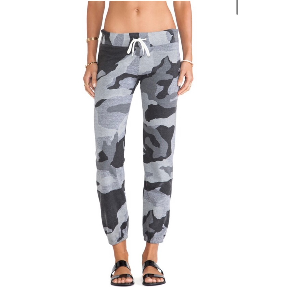 Monrow Camo Print Vintage Sweats in Dark Heather